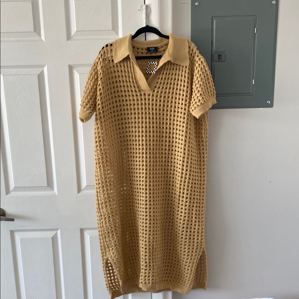 Dressed in LALA Tan Polo Collar Resort Dress